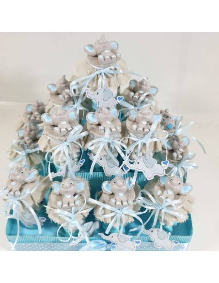 Vasetti in vetro portaconfetti elefantini bimbo