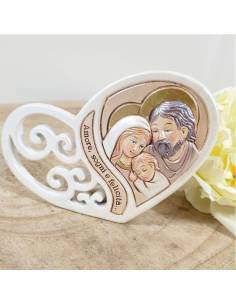 Bomboniere Sacra Famiglia Battesimo cuore amore sogni e felicità