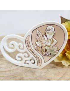 Bomboniere Comunione cuore frase eucarestia in rilievo