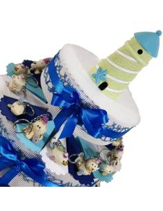 Torta di bomboniere stile mare portachiavi animaletti marini