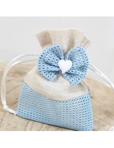 Sacchetti bomboniere Battesimo bimbo cuoricino gessetto