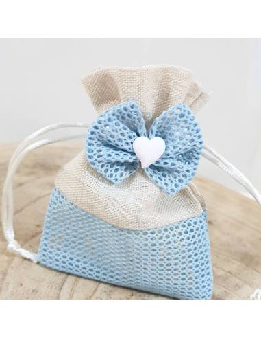 Sacchetti bomboniere Battesimo bimbo cuoricino gessetto