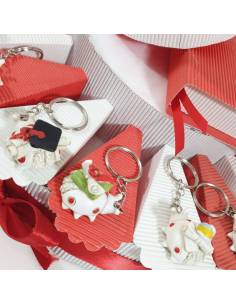 Originale bomboniera per laurea festa coccinella portachiavi rossa fiorellini tocco tesi pergamena 2