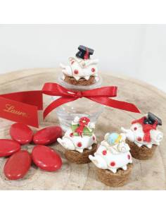 Vasetti in vetro per confetti laurea coccinella portafortuna 2