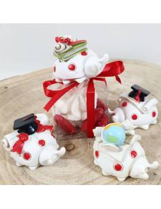 Portaconfetti laurea coccinella con scatoline e confetti