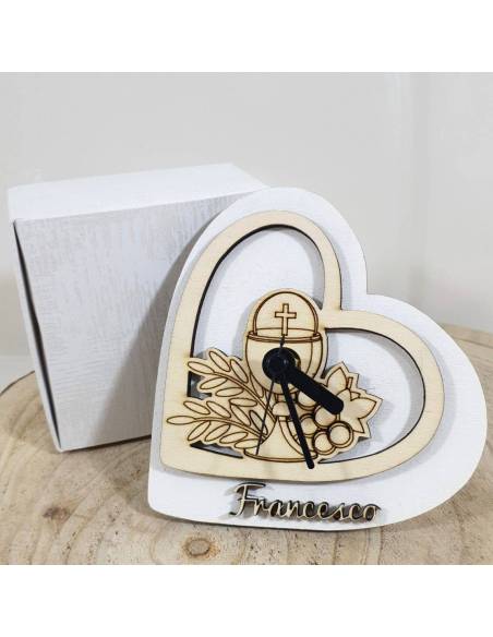 Bomboniere Comunione personalizzate con nome orologio sacro