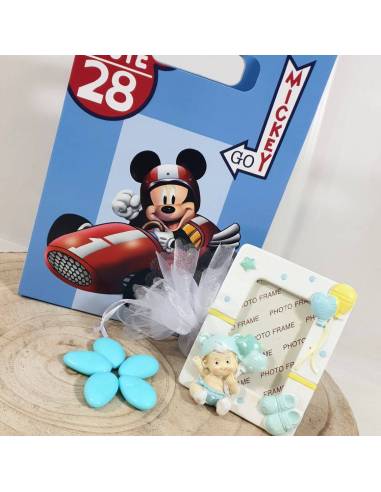Bomboniere Battesimo portafoto bimbo scatola Topolino