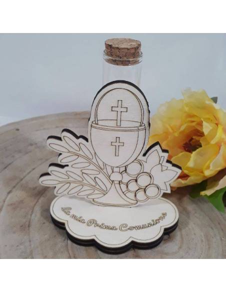 Portaconfetti Prima Comunione Eucarestia con provetta per confetti Spedizione inclusa