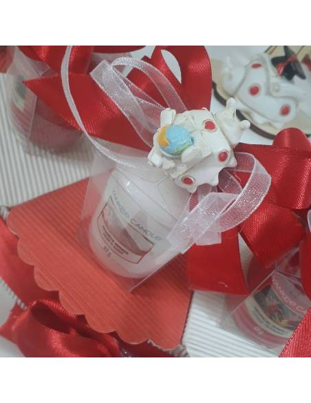 Candele bomboniere laurea torta completa di coccinelle