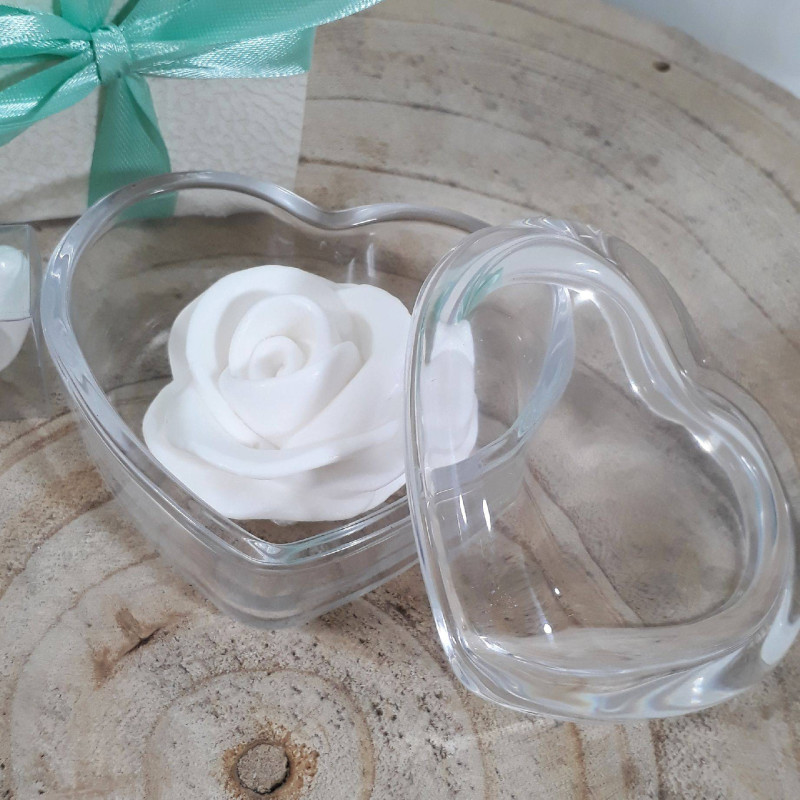 Saponette bomboniere scatola a cuore in cristallo