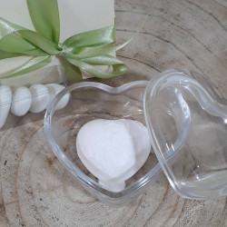 Saponette bomboniere cuore in scatola di cristallo