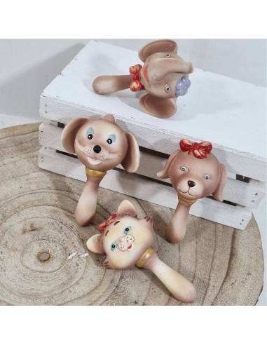 Bomboniere Battesimo elefantini animaletti sonaglio ceramica