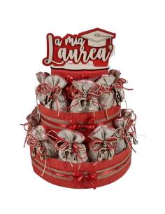 Torta Bomboniere laurea giurisprudenza portasacchetti