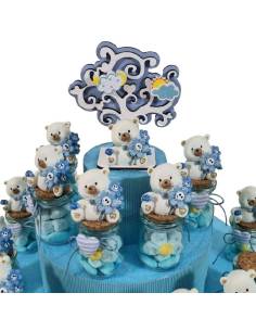 Vasetti portaconfetti per Battesimo bambino orsetto