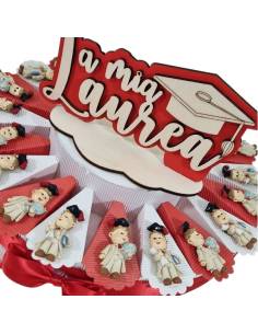 TORTA BOMBONIERE LAUREA bimbo laureato toga tocco tesi