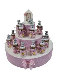 Torta bomboniere battesimo elefantini barattoli completi 2