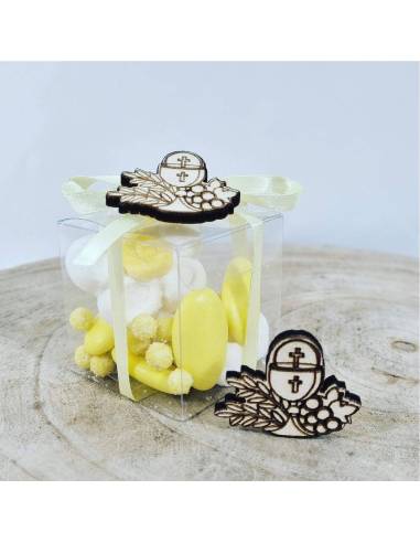 Tag legno icona sacra per Prima Comunione