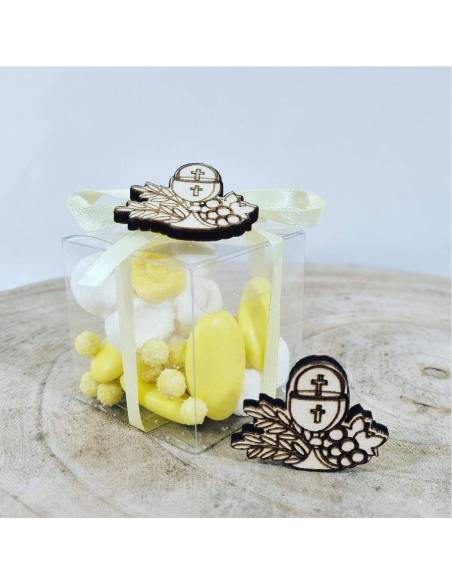 Tag legno icona sacra per Prima Comunione