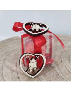 Applicazione legno per confezionare bomboniere Cresima cuore