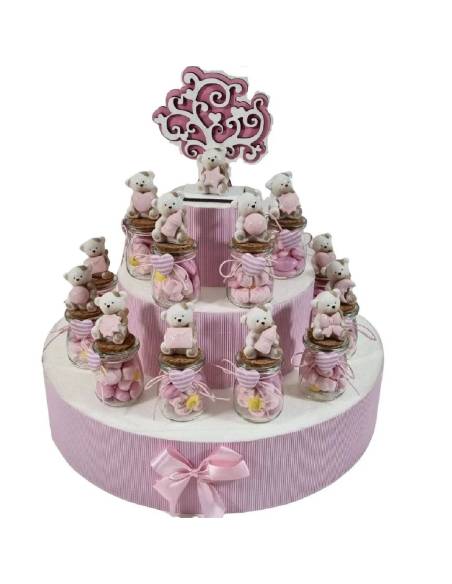 Torta bomboniere orsetti porcellana con barattoli completi | Sindy Bomboniere