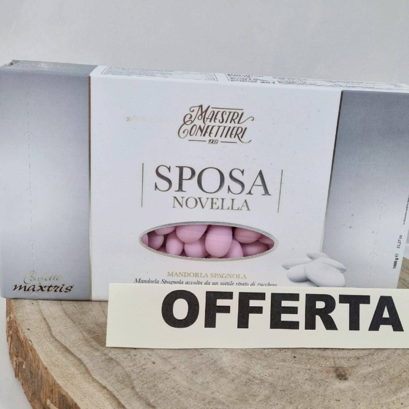 Confetti MAXTRIS alle mandorle di colore rosa