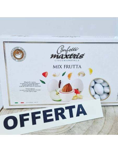 Confetti alla fruttua Maxtris bianchi ciocomandorla| Sindy Bomboniere