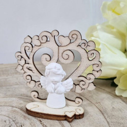 Bomboniera angelo con albero della vita in legno