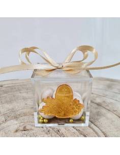 Scatolina portaconfetti Comunione simbolo oro