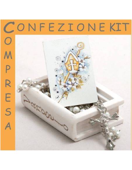 Bomboniere rosario Cresima scatolina vangelo