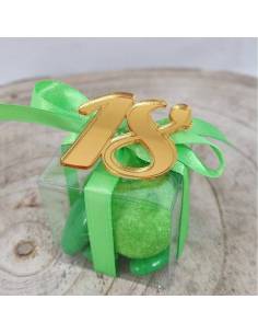 Decorazioni per bomboniere 18 anni plexiglas oro specchio