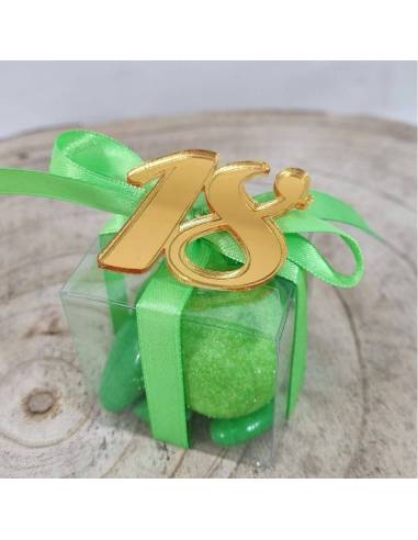 Decorazioni per bomboniere 18 anni plexiglas oro specchio