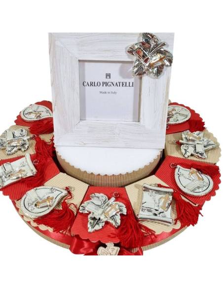 Torta di bomboniere Cresima icona sacra e portafoto Carlo Pignatelli