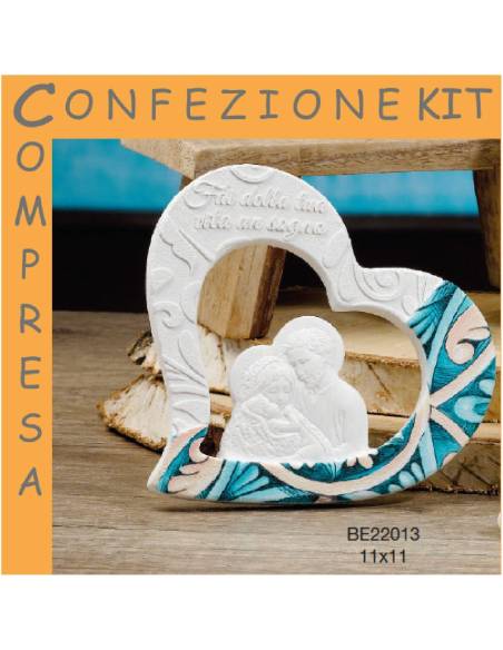 Bomboniere Sacra Famiglia moderna cuore maiolica | Sindy Bomboniere