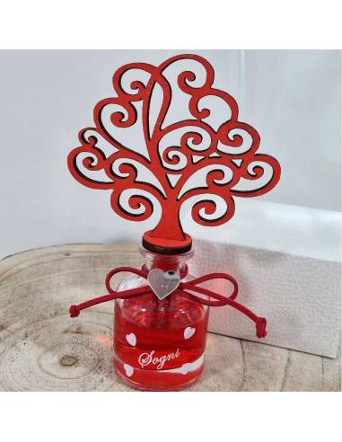Bomboniera profumatore albero della vita rosso gioia amore e sogni