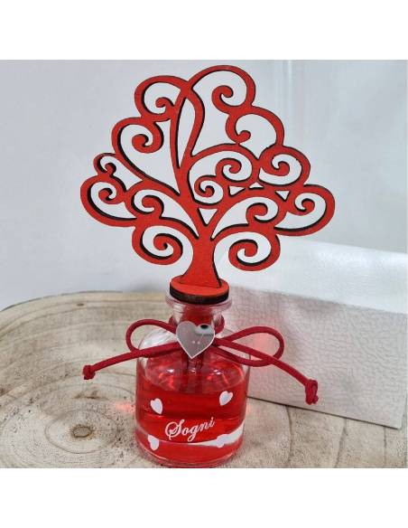 Bomboniera profumatore albero della vita rosso gioia amore e sogni