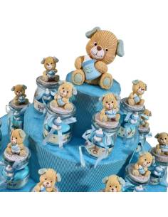Torta bomboniere Battesimo portabarattoli animali cagnolini 2