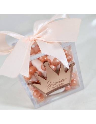 Scatoline portaconfetti corona personalizzata femmina