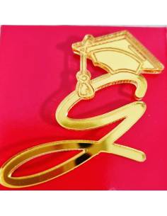 Bomboniere laurea personalizzate plexiglass iniziale con tocco