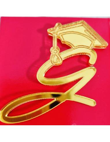Bomboniere laurea personalizzate plexiglass iniziale con tocco