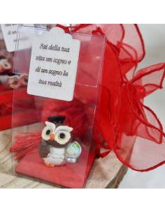 Bomboniere laurea gufetti con cestino sacchetti e confetti 2