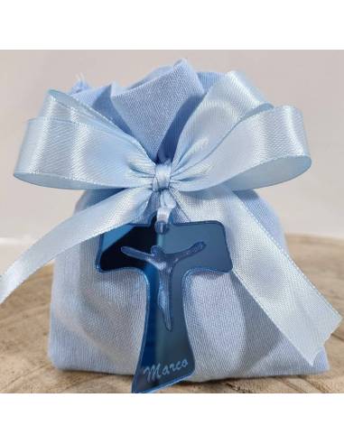 Sacchetti Comunione maschio Tau personalizzati