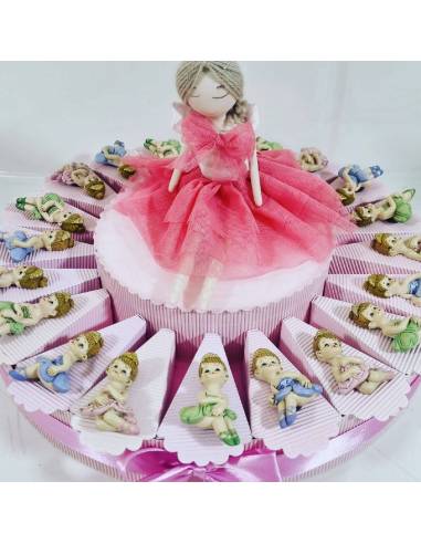 Torta bomboniere ballerine con provette e centrale| Sindy Bomboniere