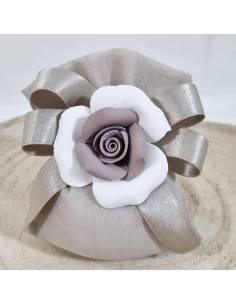 Sacchetti portaconfetti fiore capodimonte bicolore struttura 2