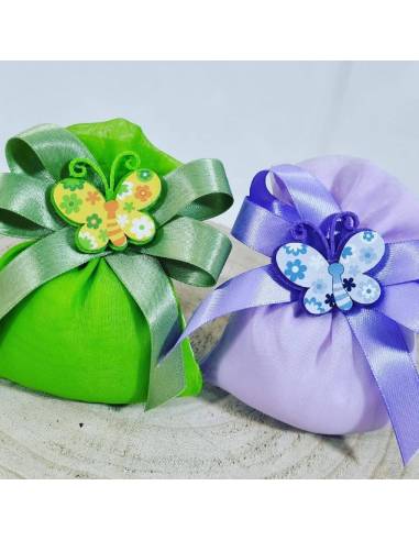 Sacchetti bomboniere tema farfalla completi di confezione