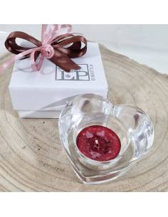 Bomboniere candele profumate portacandela cuore in vetro