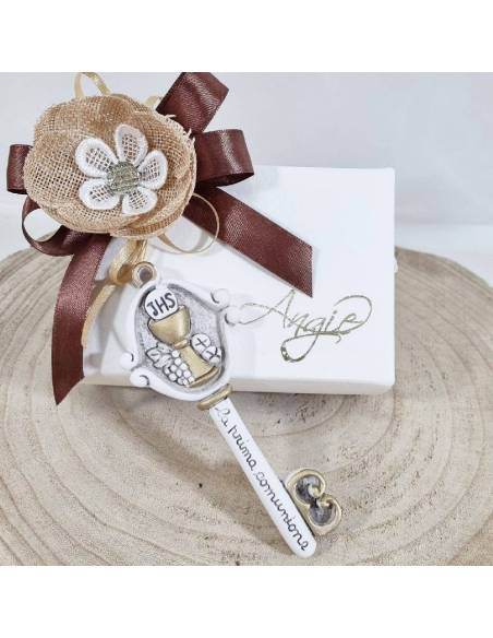 Idee bomboniere Comunione chiave sacra incisa