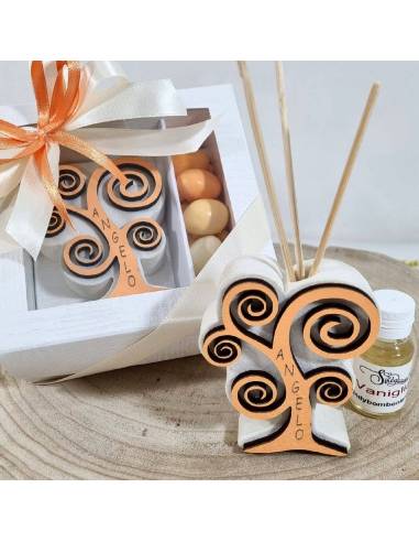 Bomboniera albero della vita profumatore arancione chiaro| Sindy Bomboniere