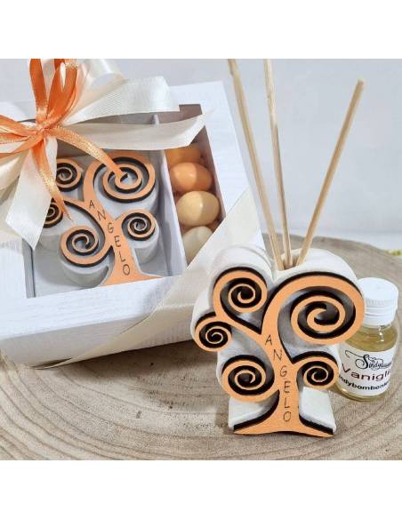 Bomboniera albero della vita profumatore arancione chiaro| Sindy Bomboniere