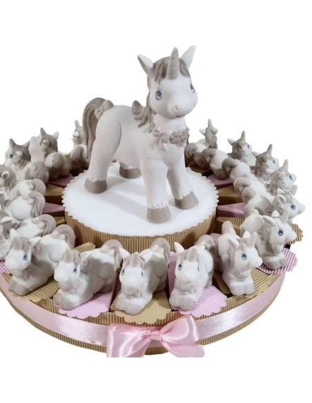 Torta bomboniere unicorno ceramica satinata