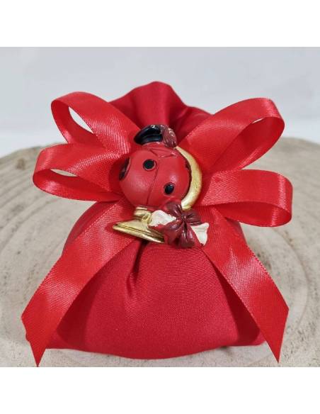 Sacchetti laurea mappamondo magnete rosso e dorato